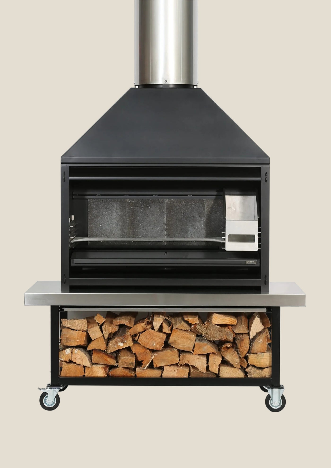 OUTDOOR 1200 Braai - F/S Fire, Trolley & Flue (4 items)