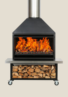OUTDOOR 1200 Braai - F/S Fire, Trolley & Flue (4 items)